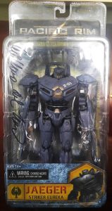 Pacific Rim action figure signed by Guillermo del Toro.