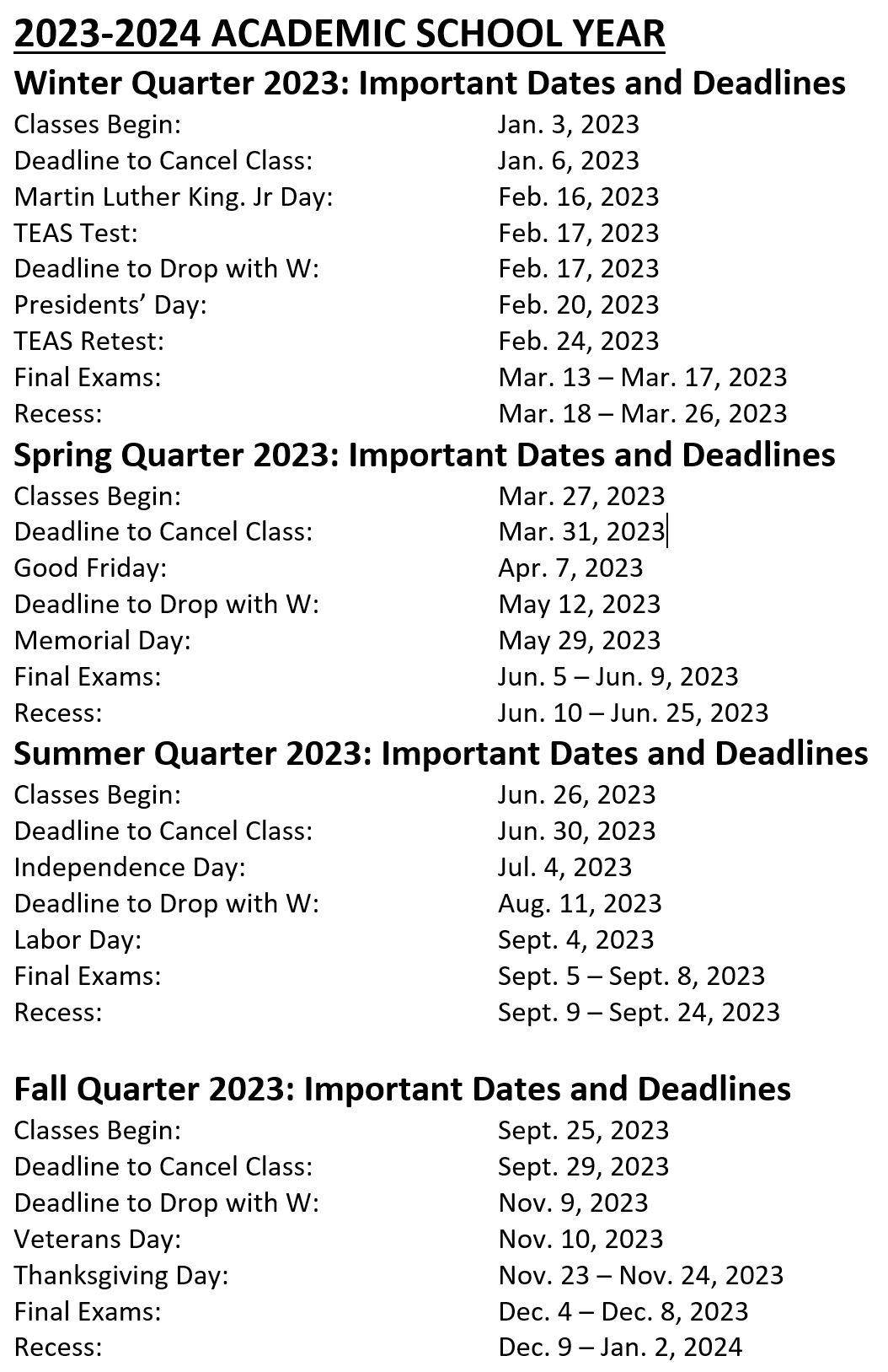 Nova Southeastern University Academic Calendar 2025 2026